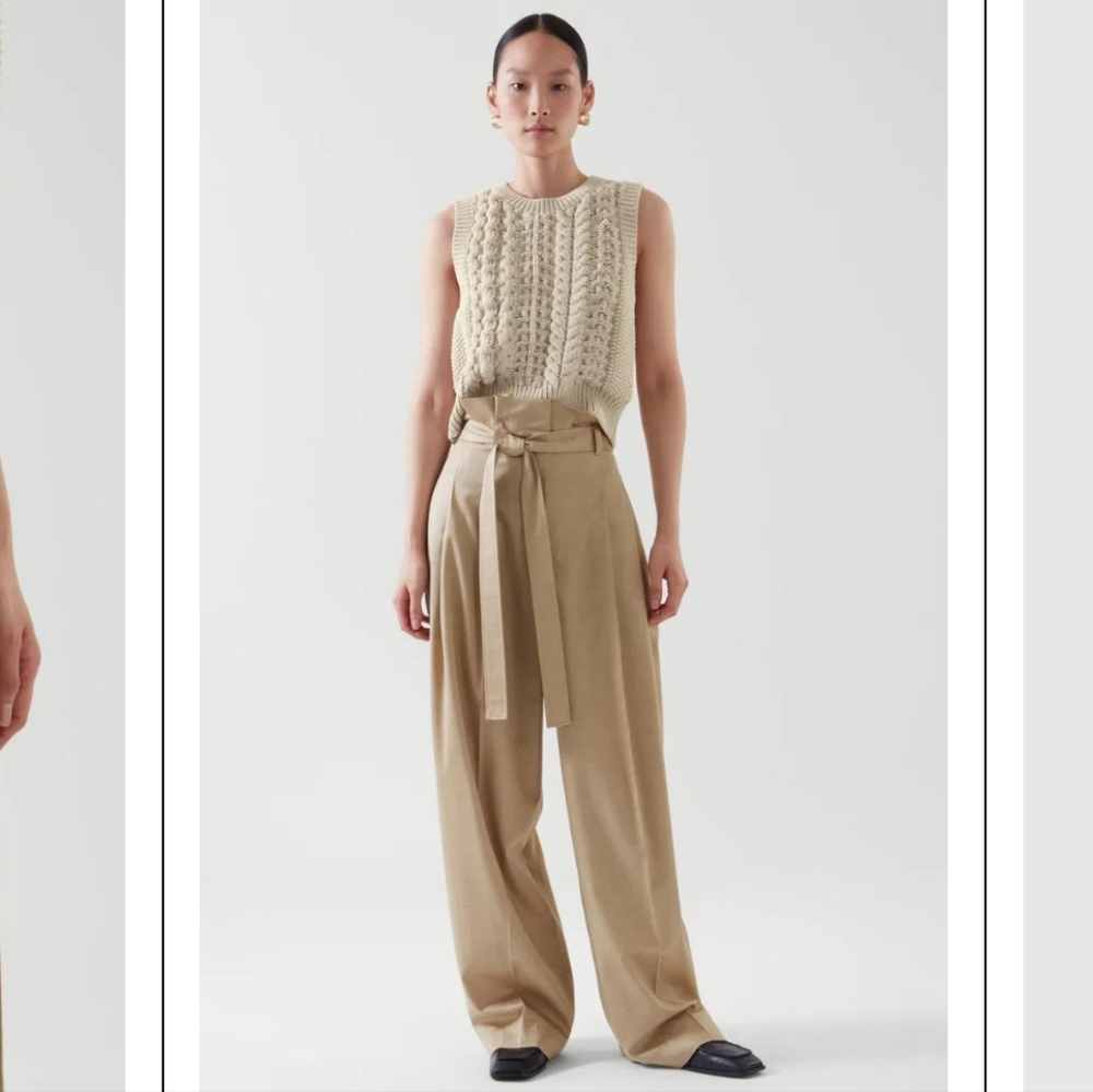 COS Cream Wide Leg Pants